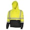 Oberon Hi-Vis 100% FR/Arc-Rated Heavyweight 12 oz Hoodie, Pullover, Black Bottom, Hi-Vis Yellow, S ZFC106-S - alternate 1